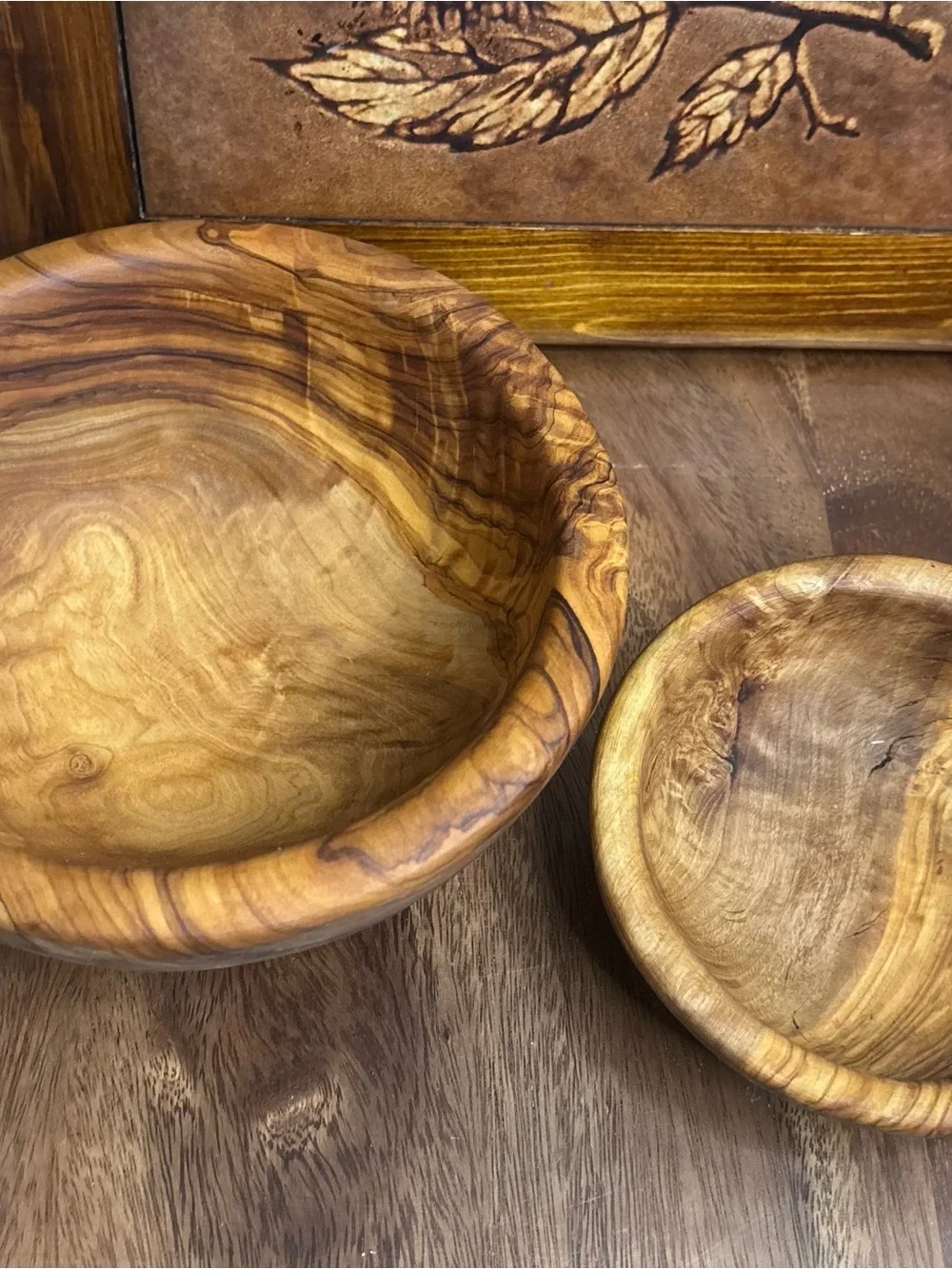 Handcrafted Olive Wood Serving Bowl - Natural Brown